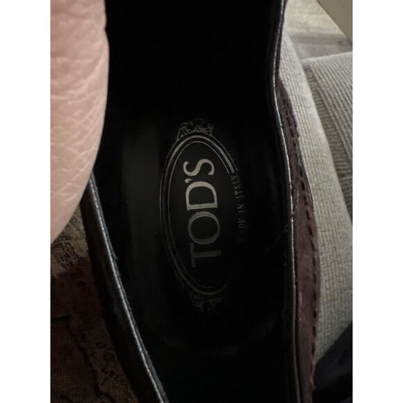 Tod’s size 40 US 10 brown suede lace up high heel shoes booties - Picture 6 of 6